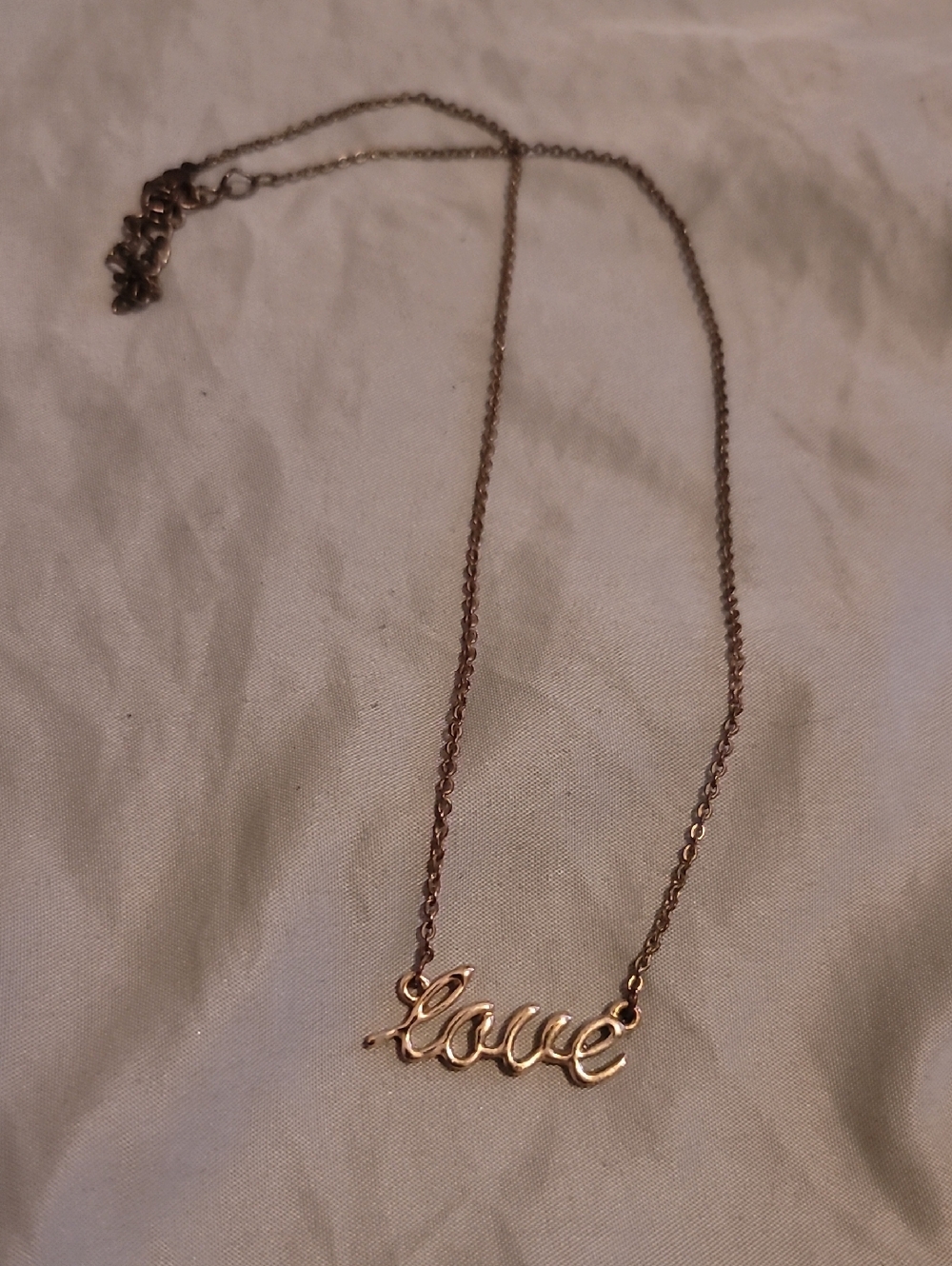 Gold Love Script Necklace